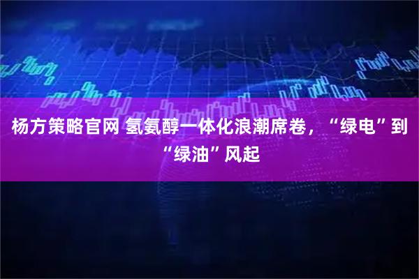 杨方策略官网 氢氨醇一体化浪潮席卷，“绿电”到“绿油”风起